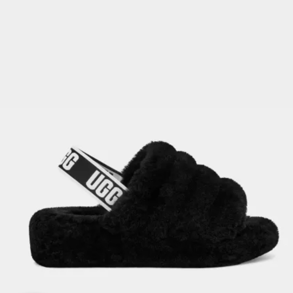 Black platform ugg slippers